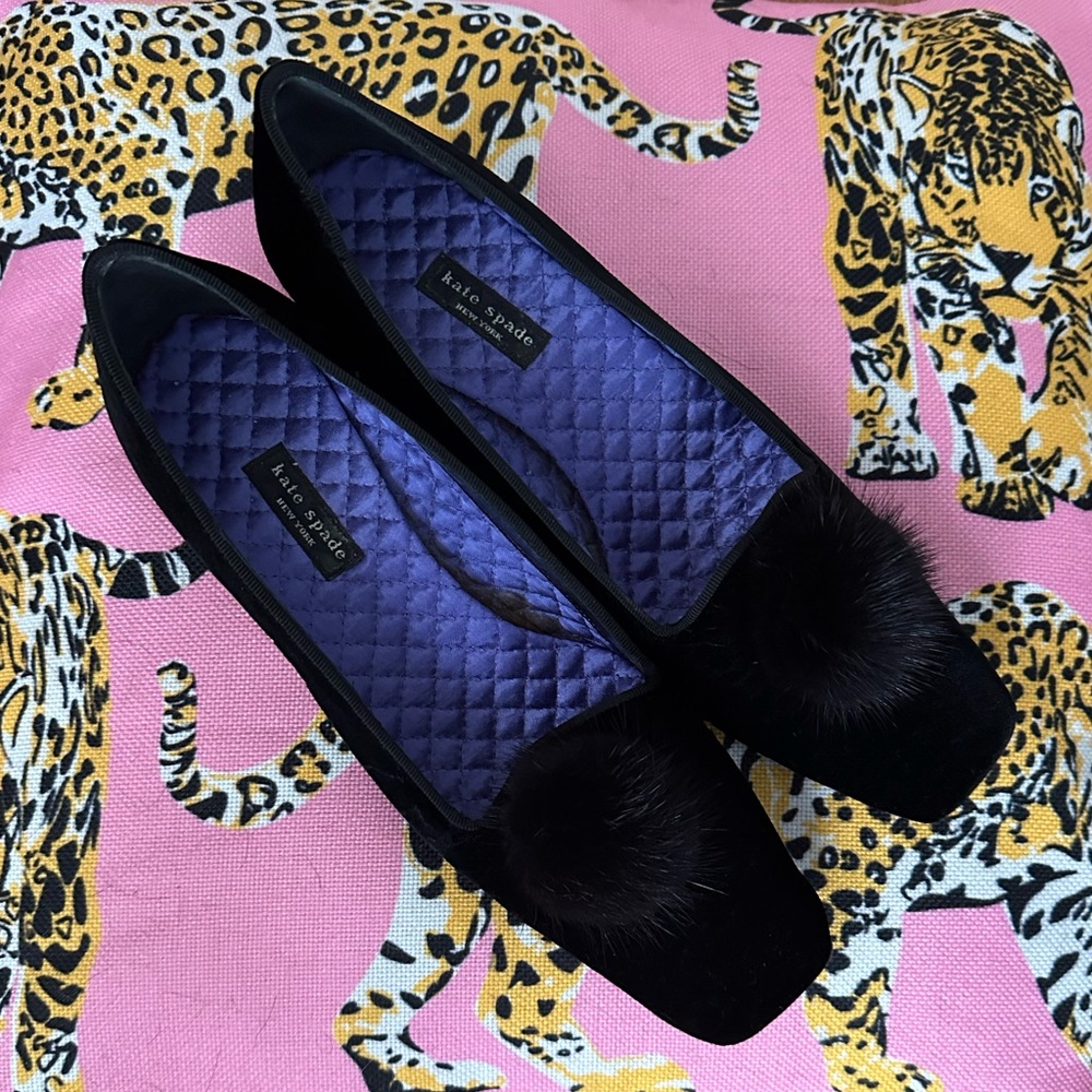 Kate Spade Velvet with fur shoes 6.5M